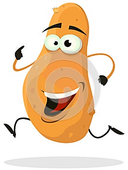 Cartoon Happy Potato Character Running