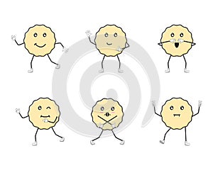 Illustration of funny round biscuits