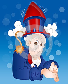 Illustration of Funny Uncle Sam