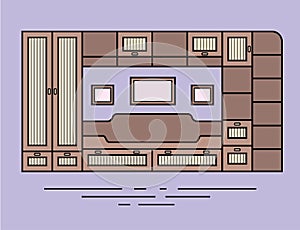 A illustration of furniture. Pieces of furniture