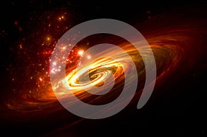 Illustration of Galaxy space Background, The universe consists of stars, black hole, nebula,  sprial galaxy, milky way, planet