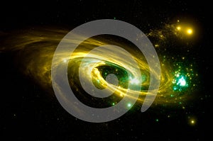 Illustration of Galaxy space Background, The universe consists of stars, black hole, nebula,  sprial galaxy, milky way, planet