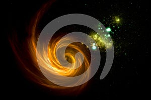 Illustration of Galaxy space Background, The universe consists of stars, black hole, nebula,  sprial galaxy, milky way, planet