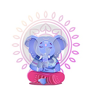 Illustration of Ganesh Indian god of wisdom and prosperity.