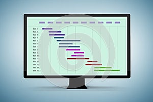 Illustration of gantt chart in project management concept