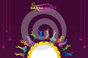 Illustration of Garba and Dandiya night poster design