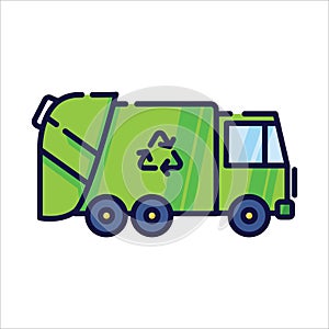 Illustration of the garbage truck