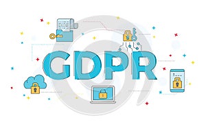 Illustration of GDPR wording concept.