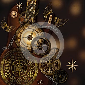 Illustration of Gears in a Steam Punk graphic