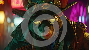 Steampunk Mouse with Classical Hat