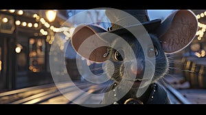 Steampunk Mouse with Classical Hat