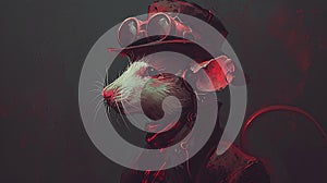 Steampunk Mouse with Classical Hat