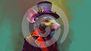 Steampunk Mouse with Classical Hat