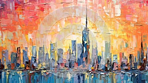 Mountainous Splendor PaletteKnife Art photo