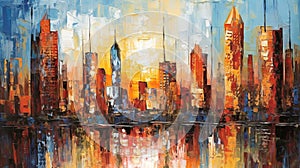 Mountainous Splendor PaletteKnife Art photo