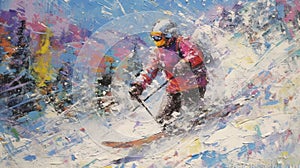 Mountainous Splendor PaletteKnife Art photo