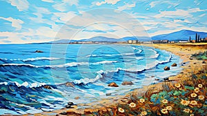 Avangarde Painting of Cyprus Beach
