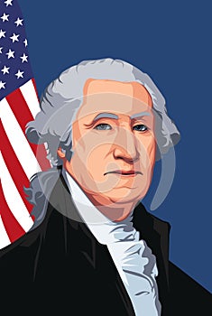 Illustration of George Washington, the First President of USA