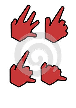 Illustration of gesticulation hands on white background. Illustration of gesticulation hands on white