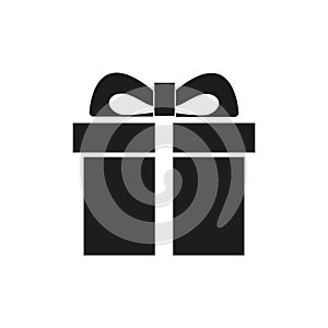 Illustration of gift box icon o background. Christmas gift icon illustration vector symbol. Present gift box icon