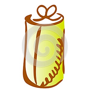 Illustration of gift icon on white background photo