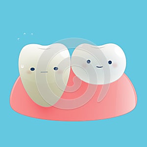 Illustration gingival recession.