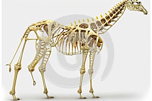 Illustration of a Giraffe skeletal system on a white background