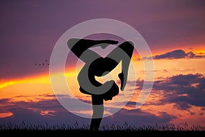 Contortion at sunset