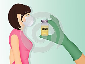 Illustration of girl opposed to the vaccine