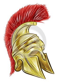 An illustration of a  gladiator helmet