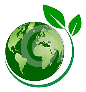 Globe tree. ecology globe leaf logo