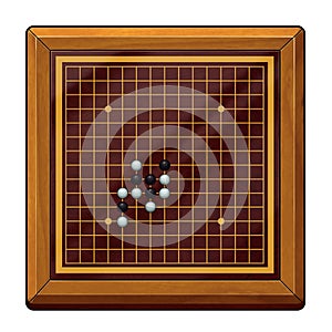 Illustration: Go Game, Gomoku Chess, Renju Chess Related: Chess Pieces, Chess Board, etc.