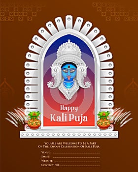 Goddess Kali Maa on Diwali Kali Pooja background of India festival photo