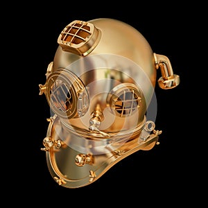 Illustration of a golden diving helmet