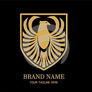 Golden Eagle crest shield logo