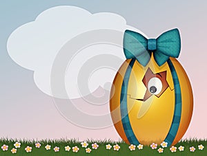 Illustration of golden Easter egg