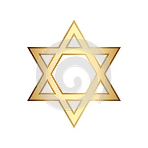 Illustration of golden Magen David star of David