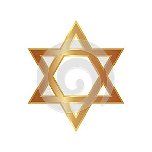 Illustration of golden Magen David star of David