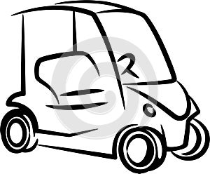 Illustration with a golfcar