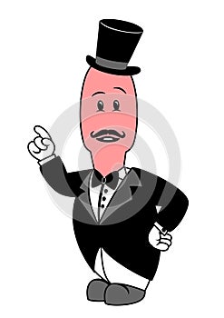 Gentleman Cartoon Character teaching good manners photo