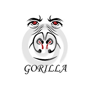 Illustration of gorilla face design vector
