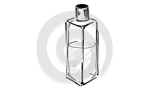 illustration graphic beautiful stylish perfume bottle spray black and white