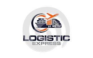 Illustration graphic design of express logistic transportation concept logo design template