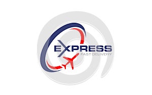 Illustration graphic design of express logistic transportation concept logo design template