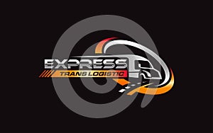 Illustration graphic design of express logistic transportation concept logo design template