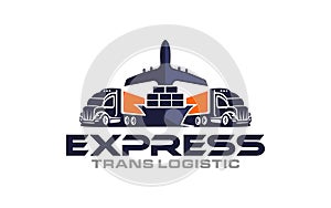 Illustration graphic design of express logistic transportation concept logo design template