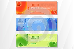 Illustration of graphic liquid bubbles vector design for horizontal banner
