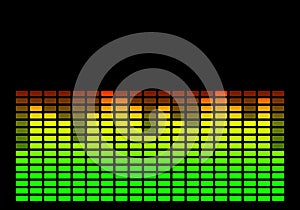 Graphic music equalizer with black background