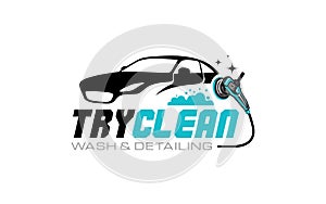 Illustration vector graphic of auto detailing and wash service logo design template