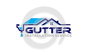 Illustration graphic vector of gutter installation and repair service logo design template